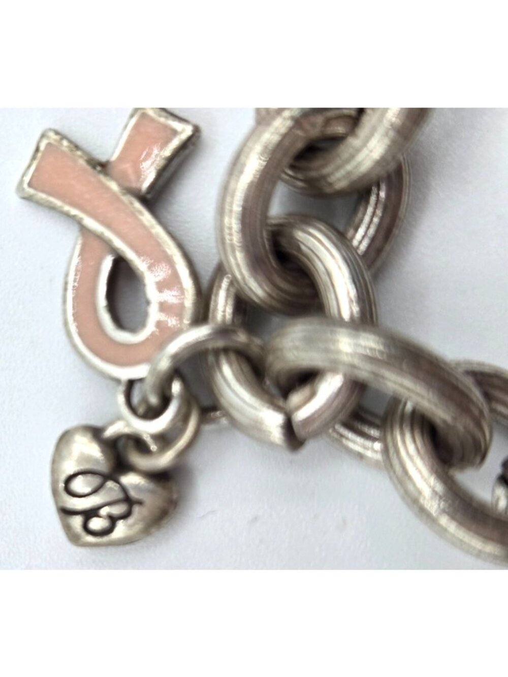 Brighton Charm Bracelet Love Locket Trust Accept Love Heals Charm Pink Ribbon - Picture 13 of 16